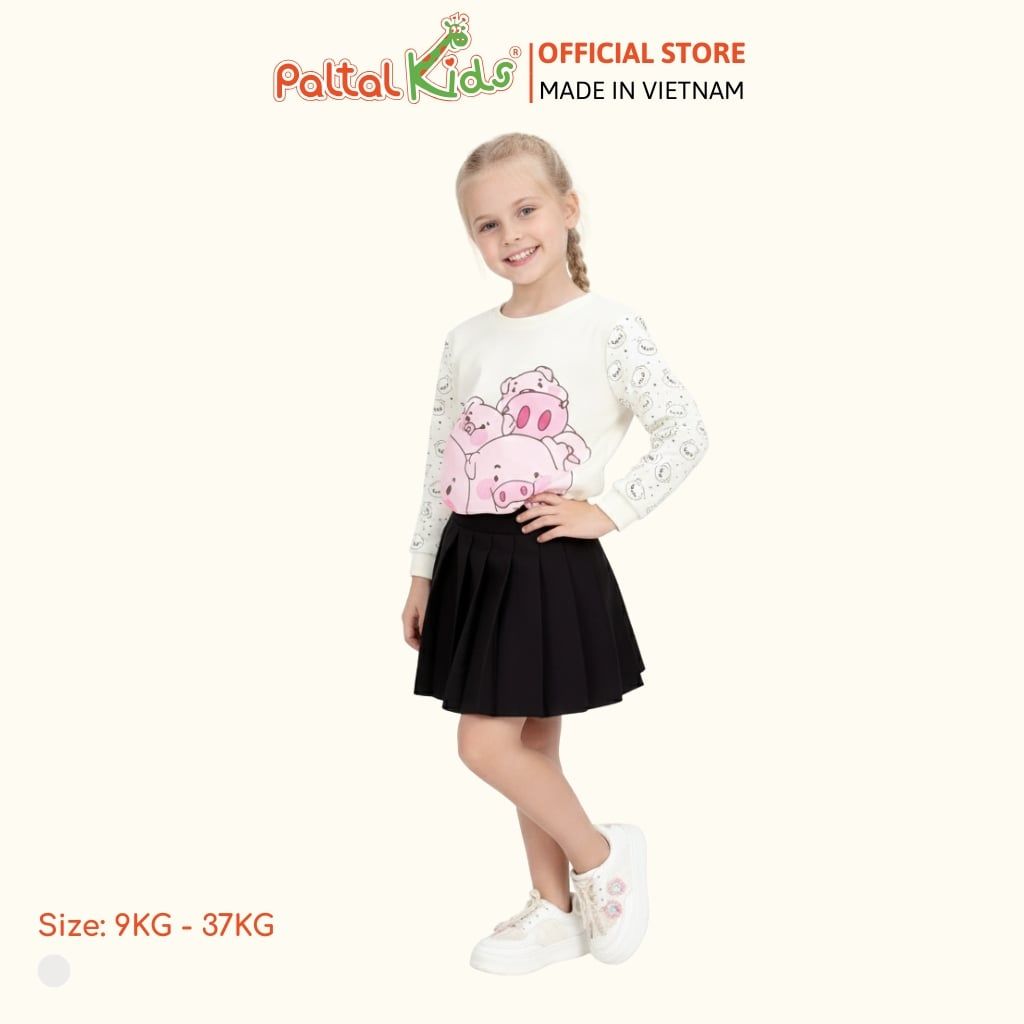 Áo tay dài chất Borip chất cotton siêu mát Cho Bé Gái 220p 1382
