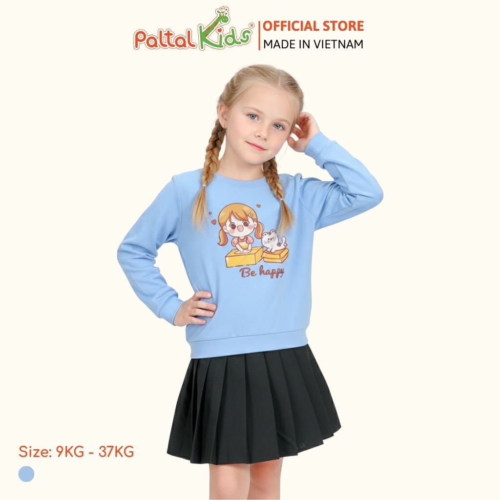 Áo Tay Dài Chất Borip Cotton Cho Bé Gái 220p 1380