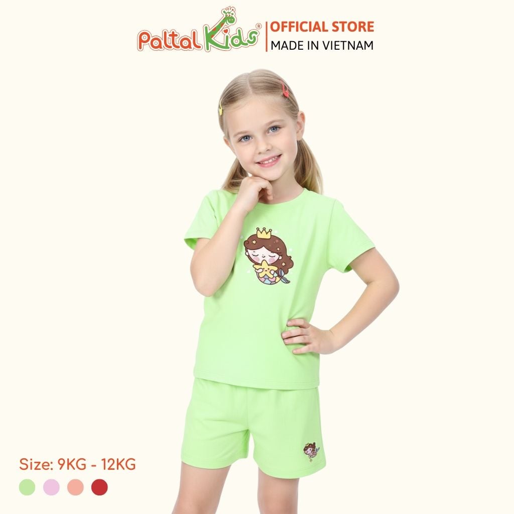 Đồ Bộ Đùi Cơ Bản Cotton Mỹ Bé Gái Cao Cấp - 025 5159 - Size 9