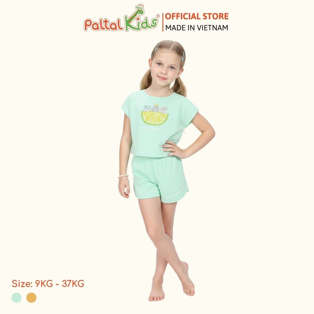 BST Mùa Hạ - Bộ Đùi Tay Ngắn Cotton Mỹ Bé Gái Cao Cấp - 025 5158