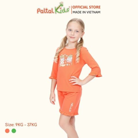 BST Mùa Thu - Bộ Đùi Tay Lỡ Cotton Mỹ Bé Gái Cao Cấp - 025 5196