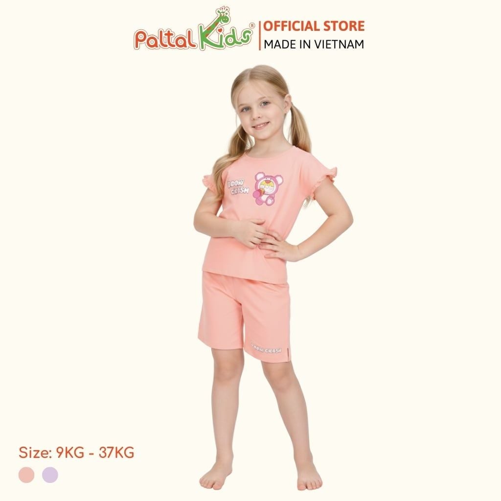 BST Mùa Thu - Bộ Đùi Tay Lỡ Cotton Mỹ Bé Gái Cao Cấp - 025 5198
