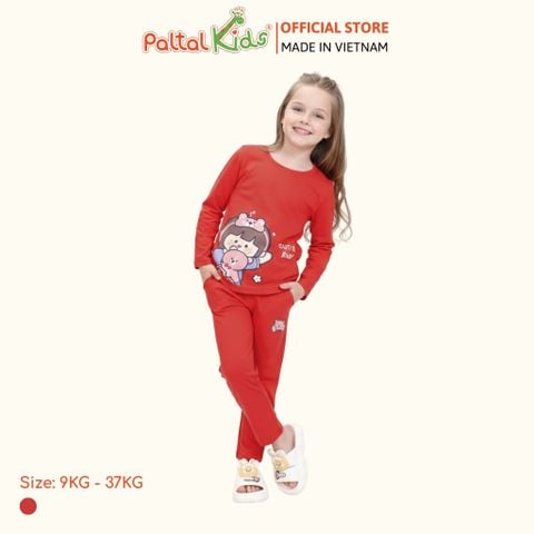 BST Mùa Đông - Đồ Bộ Tay Dài Cotton Mỹ Bé Gái Cao Cấp - 023 6022