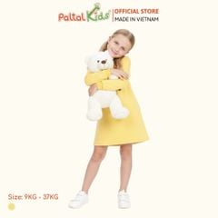 Đầm Dáng A Tay Dài Cotton Mỹ Hình In Ông Gìa NOEL Bé Gái Cao Cấp - 02C 8012