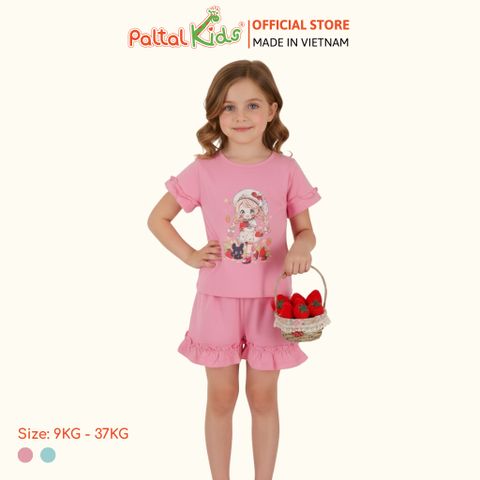 BST Mùa Xuân - Bộ Đùi Tay Ngắn Cotton Mỹ Bé Gái Cao Cấp - 025 2171