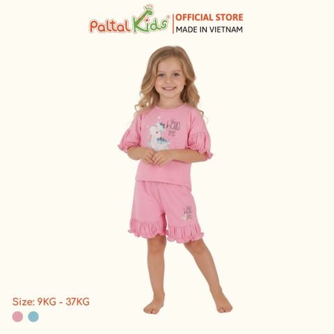 BST Mùa Thu - Bộ Đùi Tay Lỡ Cotton Mỹ Bé Gái Cao Cấp - 025 2078