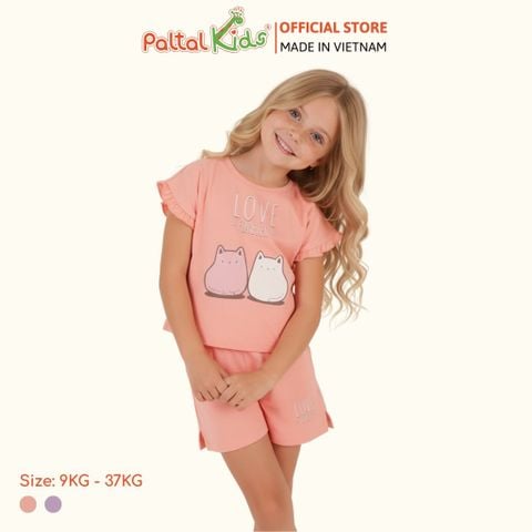 BST Mùa Thu - Bộ Đùi Tay Lỡ Cotton Mỹ Bé Gái Cao Cấp - 025 2083