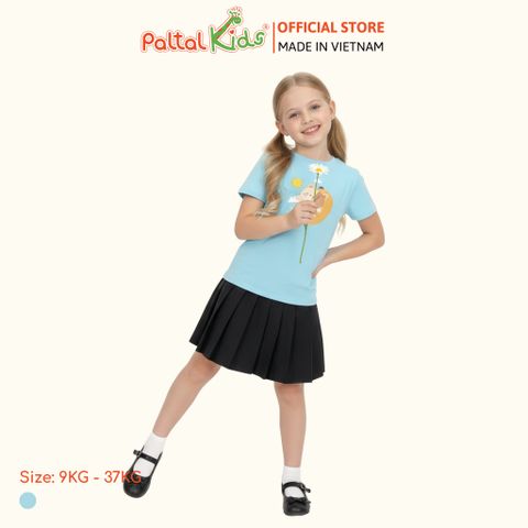 Áo Thun Cotton Mỹ Hình In Mèo Bé Gái Cao Cấp - 020 1386