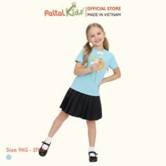 Áo Thun Cotton Mỹ Hình In Mèo Bé Gái Cao Cấp - 020 1386