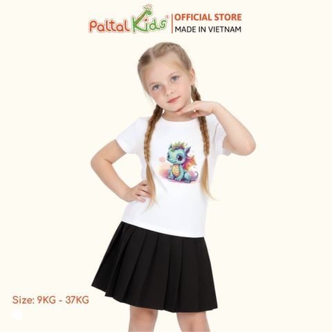 Áo Thun Cotton Mỹ Hình In Giáp Thìn - Rồng Xanh Bé Gái Cao Cấp - 020 1390