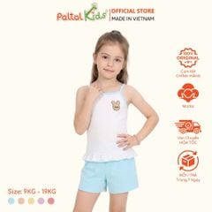 Đồ Bộ Đùi 2 Dây Lai Vạt Bèo Cotton Modal Bé Gái Cao Cấp - 205 7025
