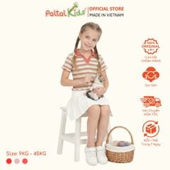 Áo Thun Croptop Cổ Polo Cotton Sọc Gân Bé Gái Cao Cấp - 020 1419