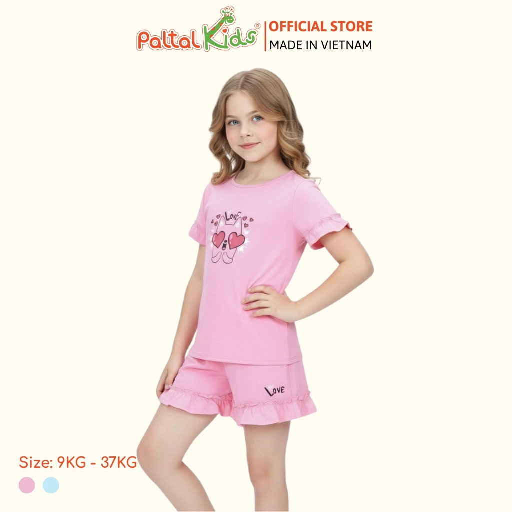 BST Mùa Xuân - Bộ Đùi Tay Ngắn Cotton Mỹ Bé Gái Cao Cấp - 025 2038