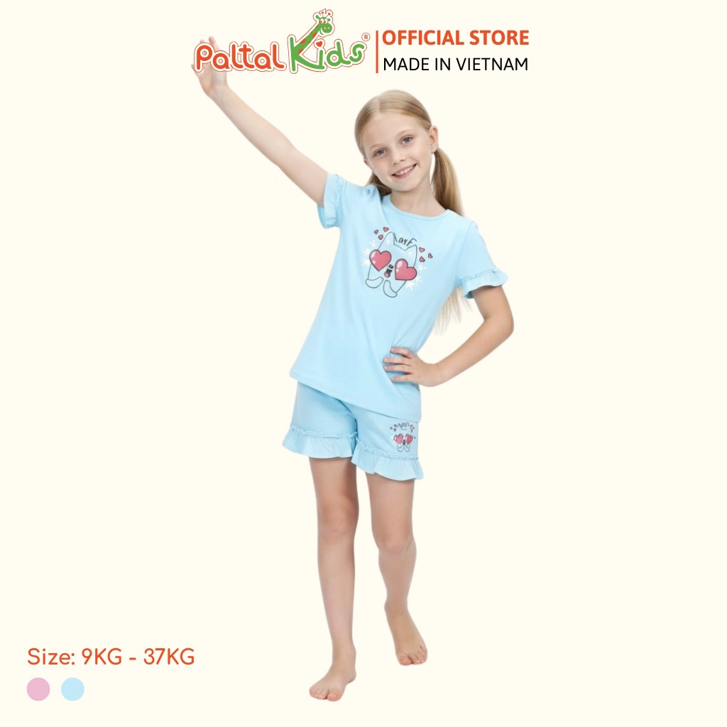 BST Mùa Xuân - Bộ Đùi Tay Ngắn Cotton Mỹ Bé Gái Cao Cấp - 025 2038