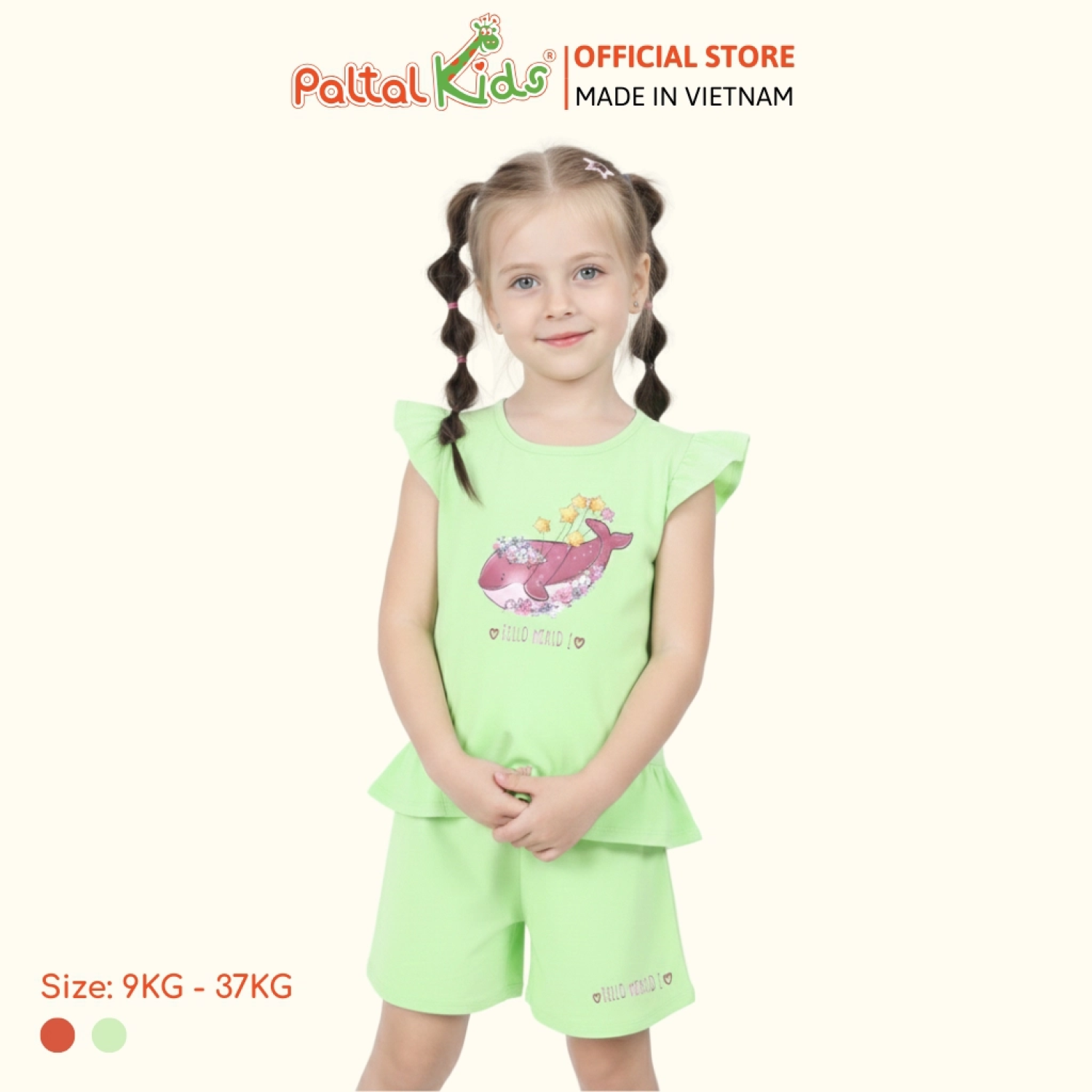 BST Mùa Hạ - Bộ Đùi Tay Ngắn Cotton Mỹ Bé Gái Cao Cấp - 025 2053