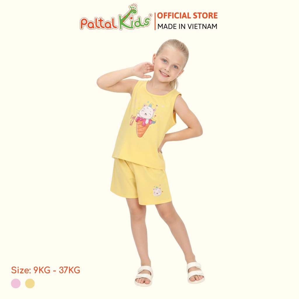 BST Mùa Hạ - Bộ Đùi Tay Ngắn Cotton Mỹ Bé Gái Cao Cấp - 025 2063