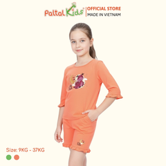 BST Mùa Thu - Bộ Đùi Tay Lỡ Cotton Mỹ Bé Gái Cao Cấp - 025 2073