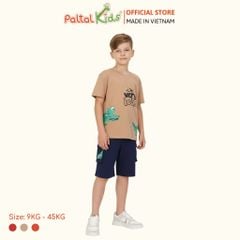 Đồ Bộ Đùi Túi Hộp Hình In Nhiệt Cá Sấu Cotton Mỹ Bé Trai Cao Cấp - 025 2121