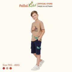 Đồ Bộ Đùi Túi Hộp Hình In Nhiệt Cá Sấu Cotton Mỹ Bé Trai Cao Cấp - 025 2121