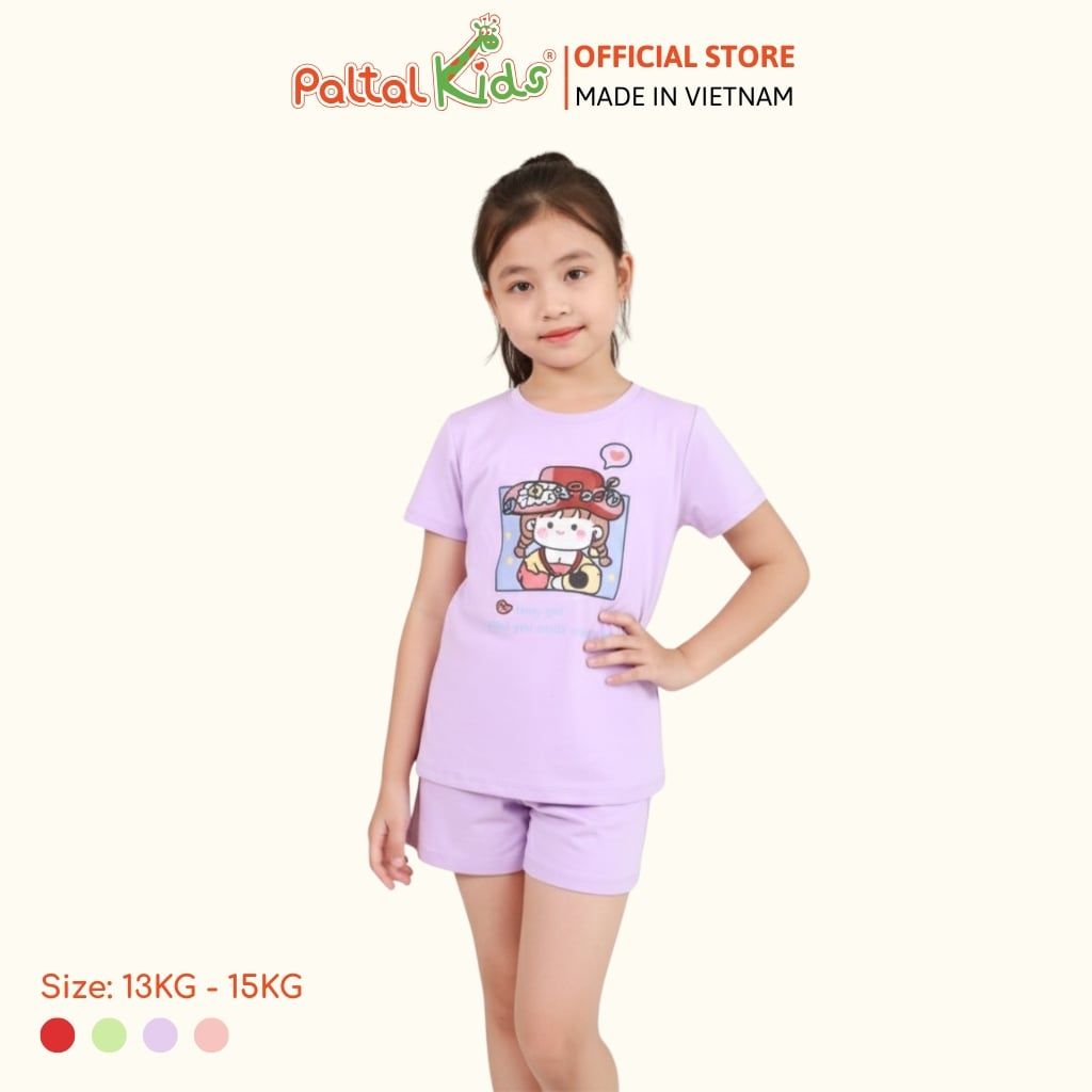 Đồ Bộ Đùi Cơ Bản Cotton Mỹ Bé Gái Cao Cấp - 025 2146 - Size 12