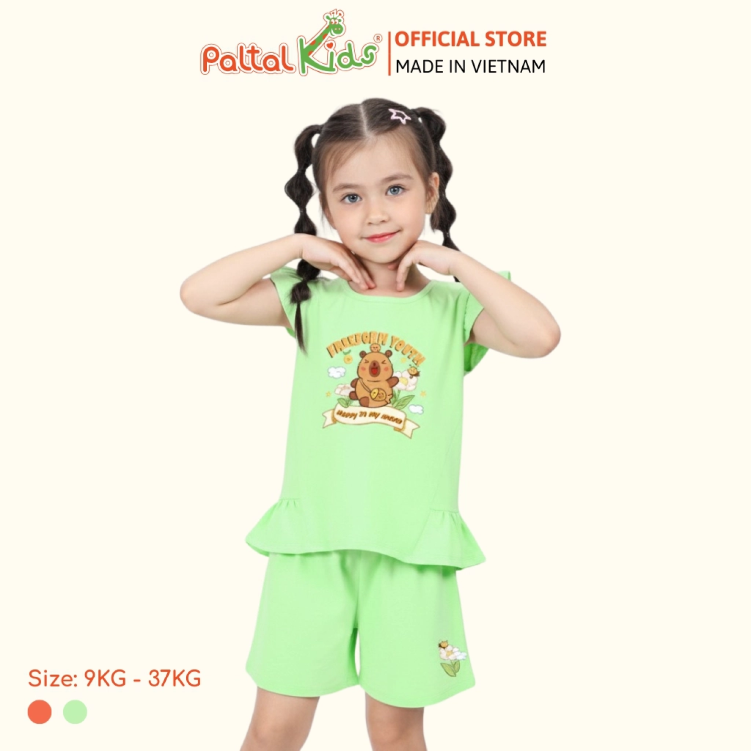 BST Mùa Hạ - Bộ Đùi Tay Ngắn Cotton Mỹ Bé Gái Cao Cấp - 025 2161