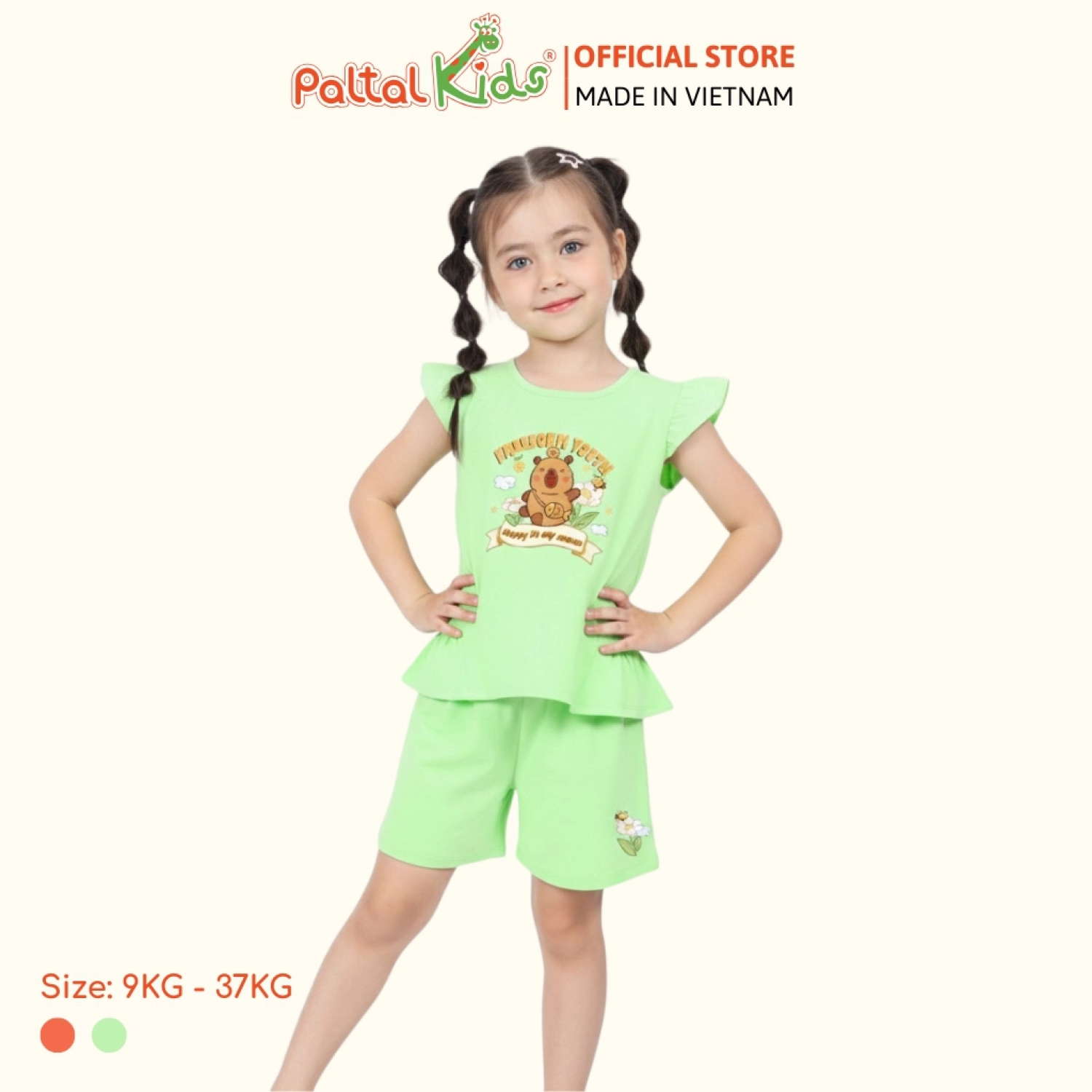 BST Mùa Hạ - Bộ Đùi Tay Ngắn Cotton Mỹ Bé Gái Cao Cấp - 025 2161
