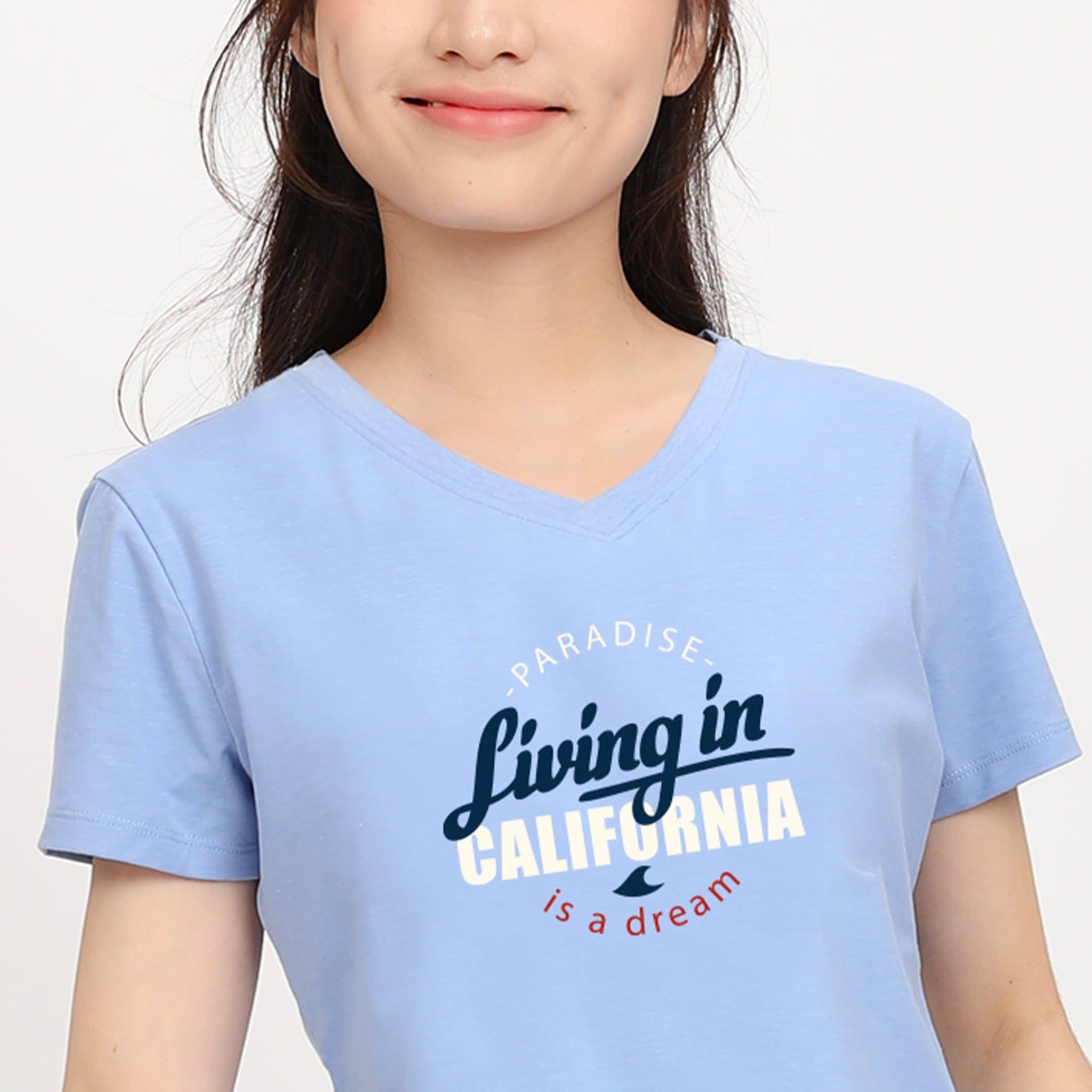 .Áo thun nữ form suông cổ tim chất cotton siêu mát 190p 0327