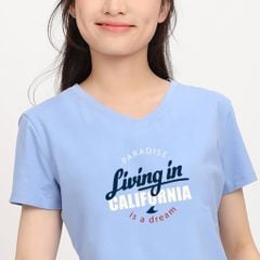 .Áo thun nữ form suông cổ tim chất cotton siêu mát 190p 0327