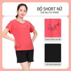 Set đồ bộ nữ kiểu quần đùi tay ngắn chất cotton siêu mát 195p 5235