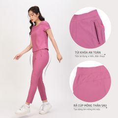 Set đồ bộ nữ kiểu quần dài tay ngắn Cổ Tròn chất Rid Gân 553p 3403