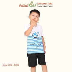 Áo Thun Hình In Cá Mập Cotton Mỹ Bé Trai Cao Cấp - 020 1396