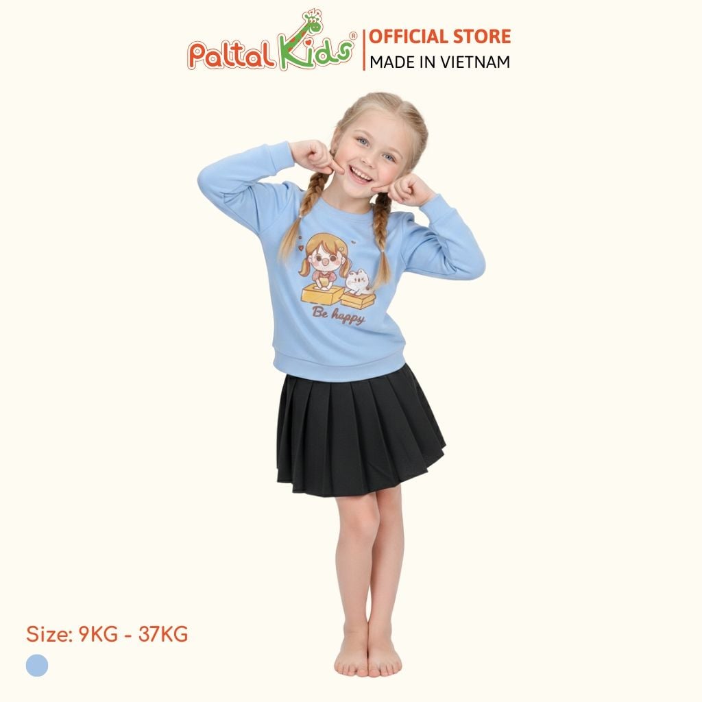 Áo Tay Dài Chất Borip Cotton Cho Bé Gái 220p 1380