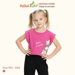 Áo Croptop Cotton Mỹ Hình In 3 Chú Mèo Bé Gái Cao Cấp - 020 1371