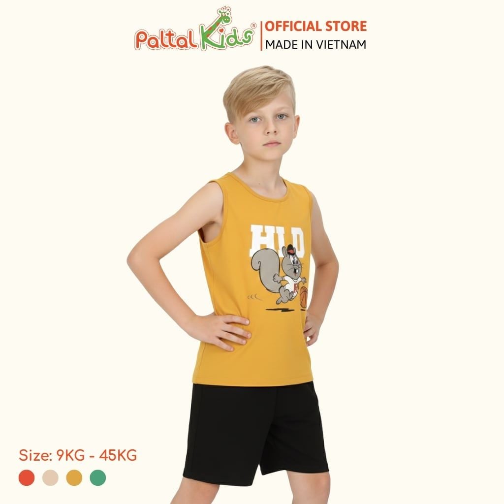 Đồ Bộ Đùi Sát Nách Hình In Nhiệt Cotton Borib Bé Trai Cao Cấp - 225 2126