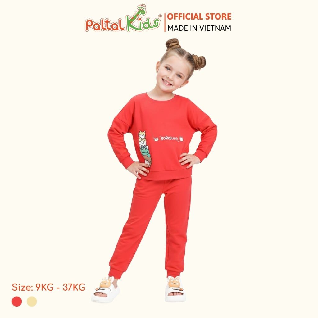 BST Mùa Đông - Đồ Bộ Tay Dài Cotton Mỹ Bé Gái Cao Cấp - 023 6019