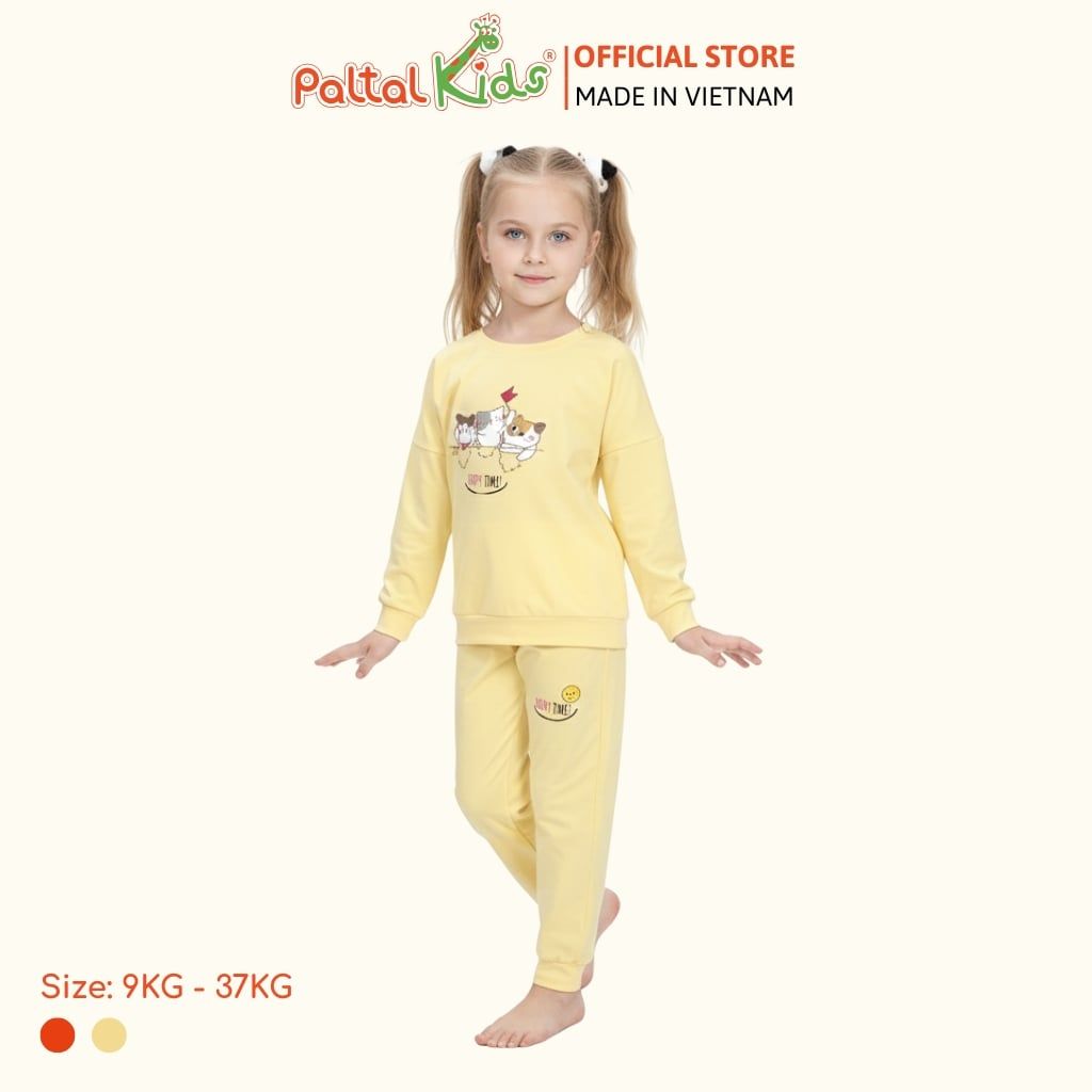 BST Mùa Đông - Bộ Dài Tay Dài Cotton Mỹ Bé Gái Cao Cấp - 023 6035