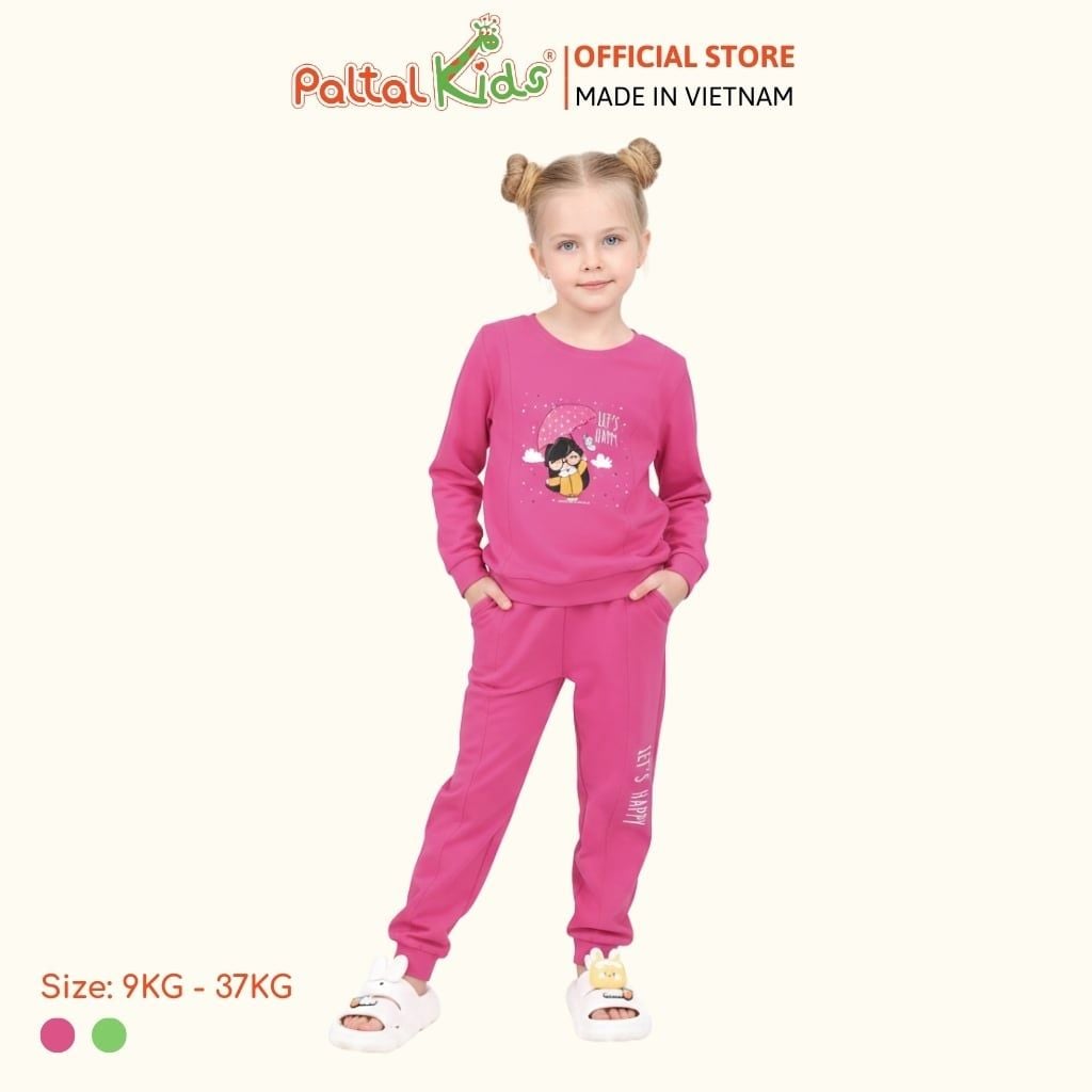 BST Mùa Đông - Bộ Dài Tay Dài Cotton Mỹ Bé Gái Cao Cấp - 023 6034