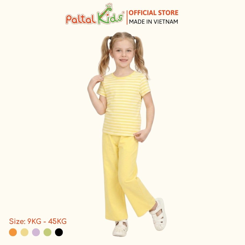 Đồ Bộ Dài Áo Dây Rút Cotton Viscose Bé Gái Cao Cấp - 023 6073