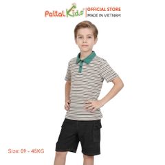 Áo Thun Polo Cotton Sọc Gân Bé Trai Cao Cấp - 020 1420