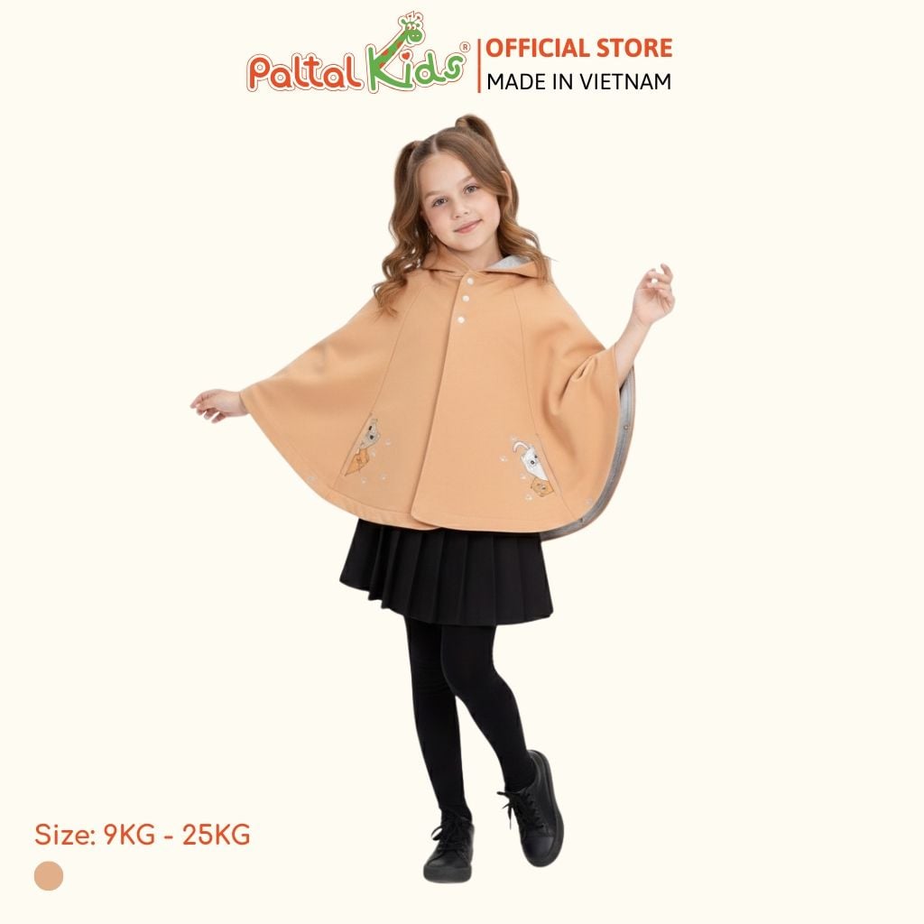 Áo Choàng Cánh Dơi Cotton Melan Bé Gái Cao Cấp - 191 4007
