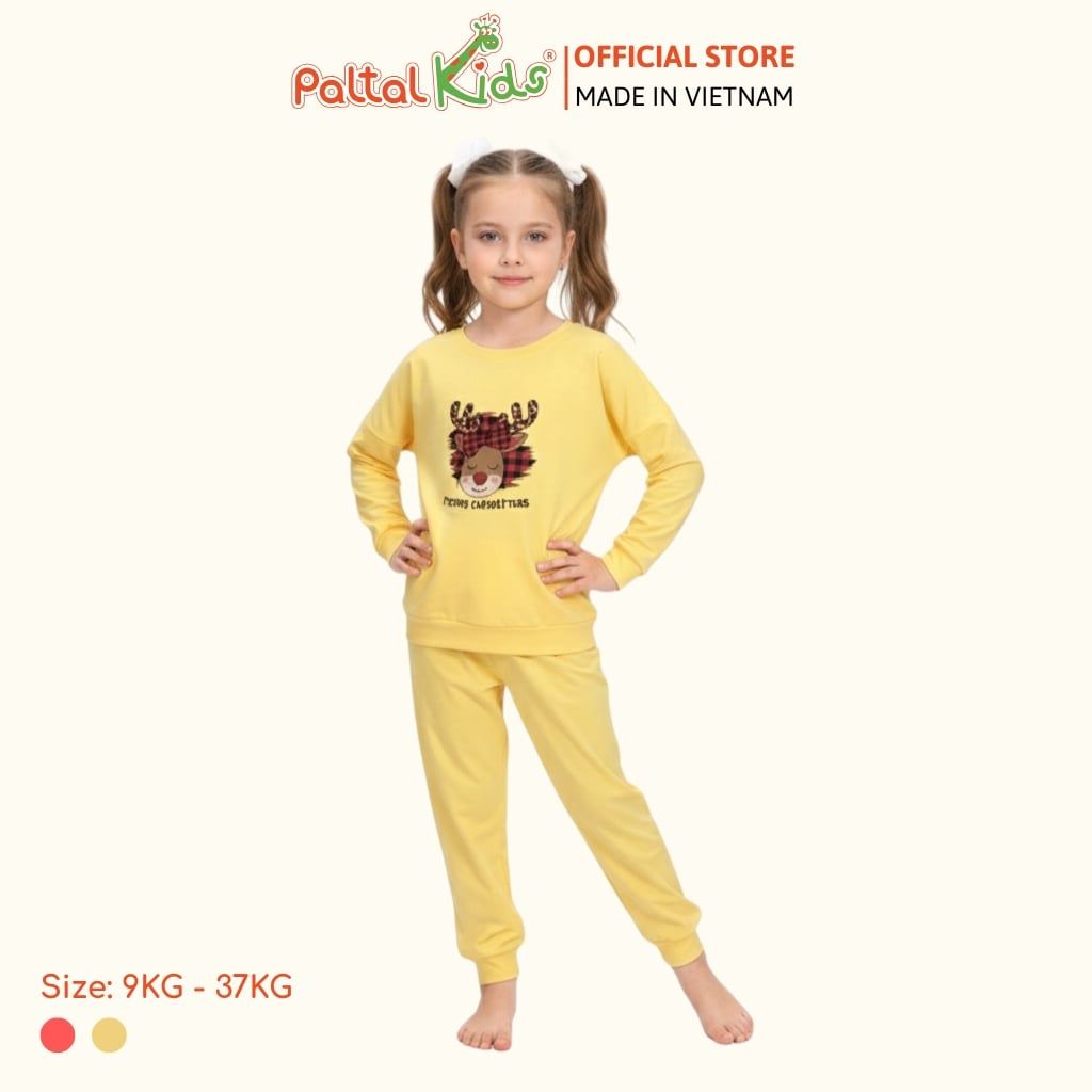 BST Mùa Đông - Bộ Dài Tay Dài Cotton Mỹ Bé Gái Cao Cấp - 023 6080