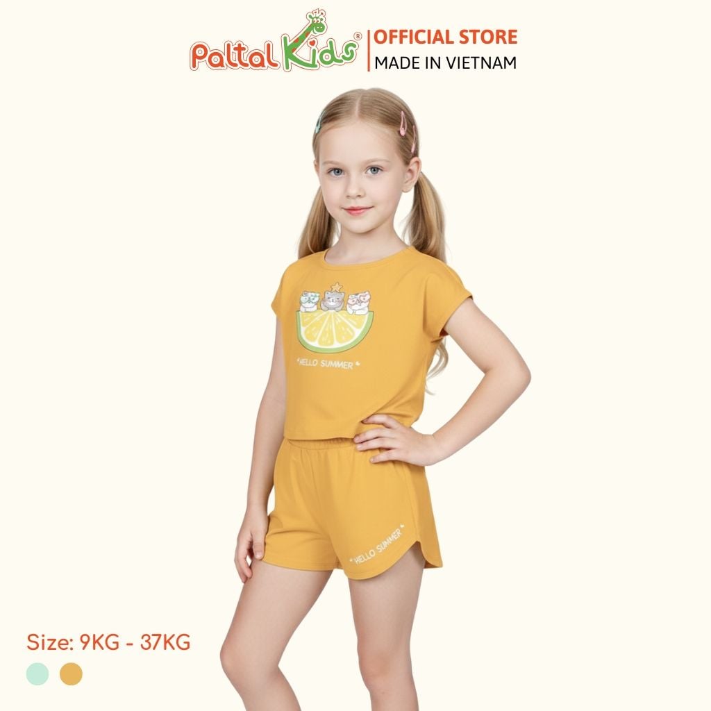BST Mùa Hạ - Bộ Đùi Tay Ngắn Cotton Mỹ Bé Gái Cao Cấp - 025 5158