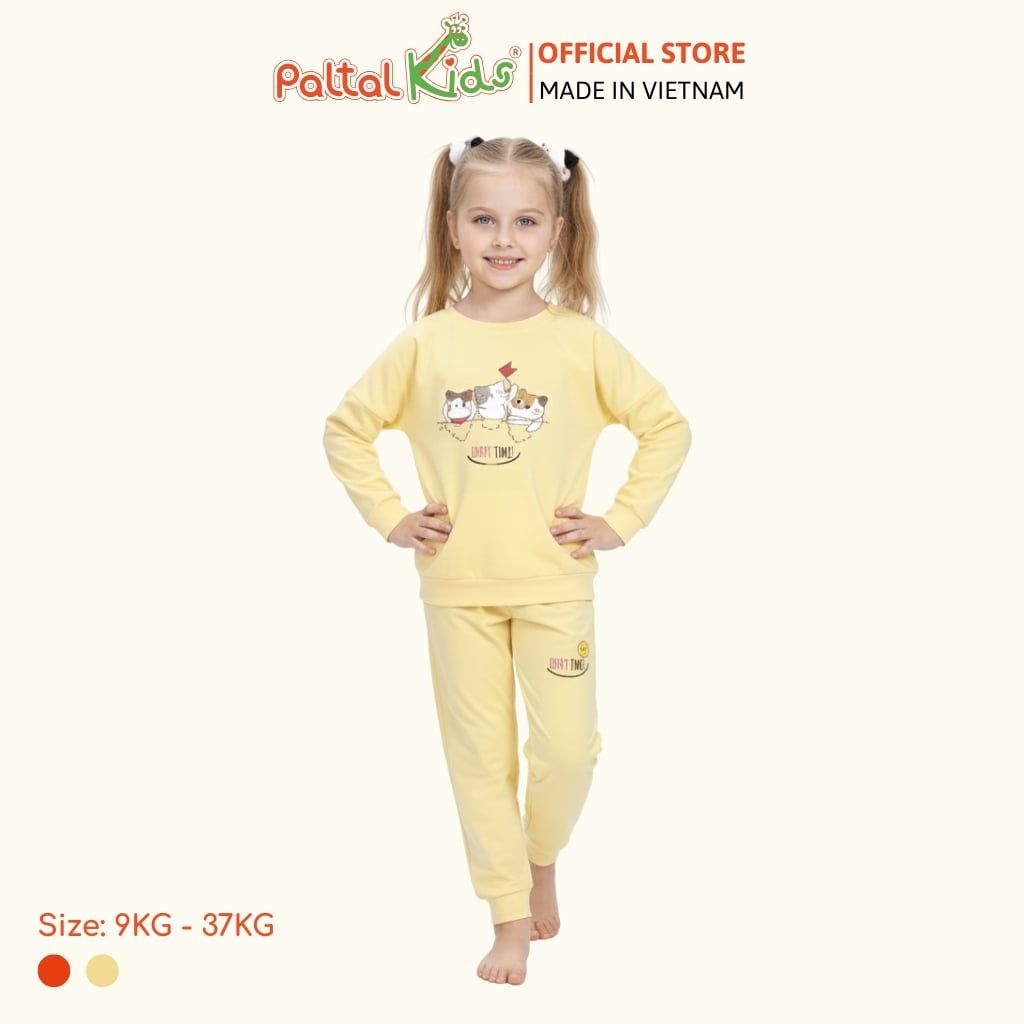 BST Mùa Đông - Bộ Dài Tay Dài Cotton Mỹ Bé Gái Cao Cấp - 023 6035