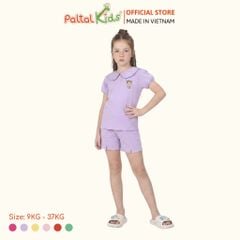 Đồ Bộ Đùi Tay Phồng Cotton Mỹ Hình In Cô Gái Xinh Xắn Bé Gái Cao Cấp - 025 2136