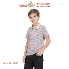 Áo Thun Polo Cotton Sọc Gân Bé Trai Cao Cấp - 020 1420