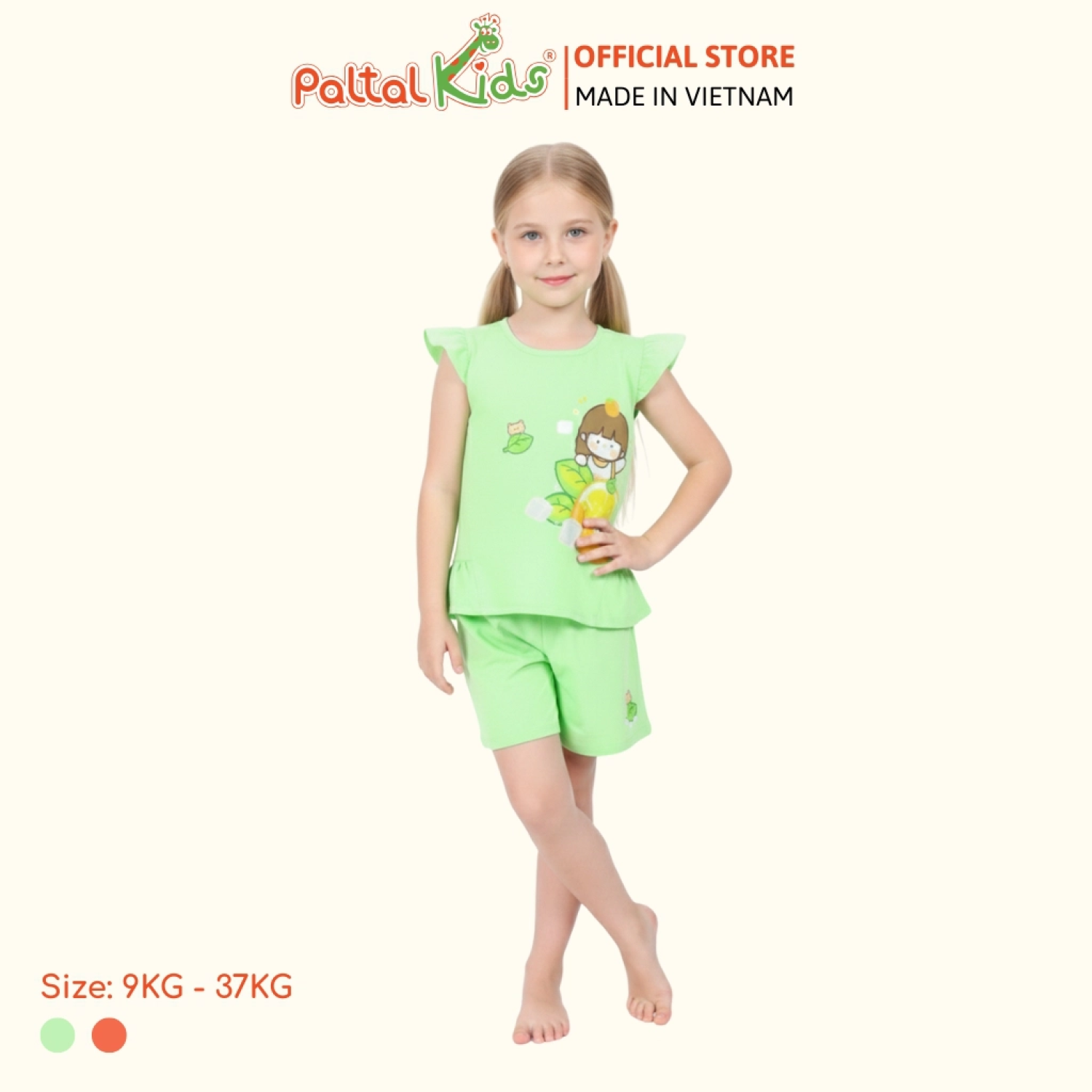 BST Mùa Hạ - Bộ Đùi Tay Ngắn Cotton Mỹ Bé Gái Cao Cấp - 025 5156