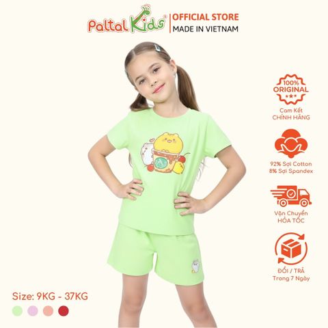 Đồ Bộ Đùi Cơ Bản Cotton Mỹ Bé Gái Cao Cấp - 025 5160 - Size 10