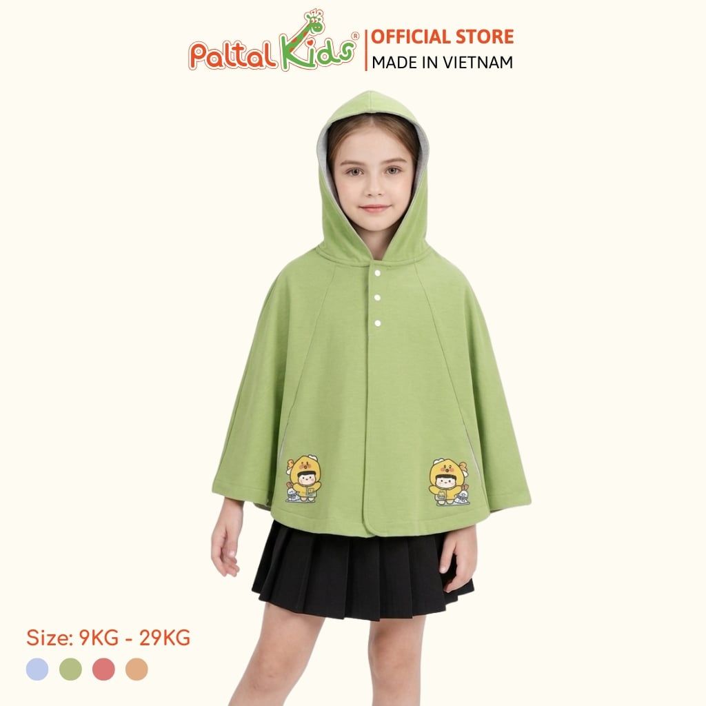 Áo Choàng Cánh Dơi Cotton Melan Bé Gái Cao Cấp - 191 4026
