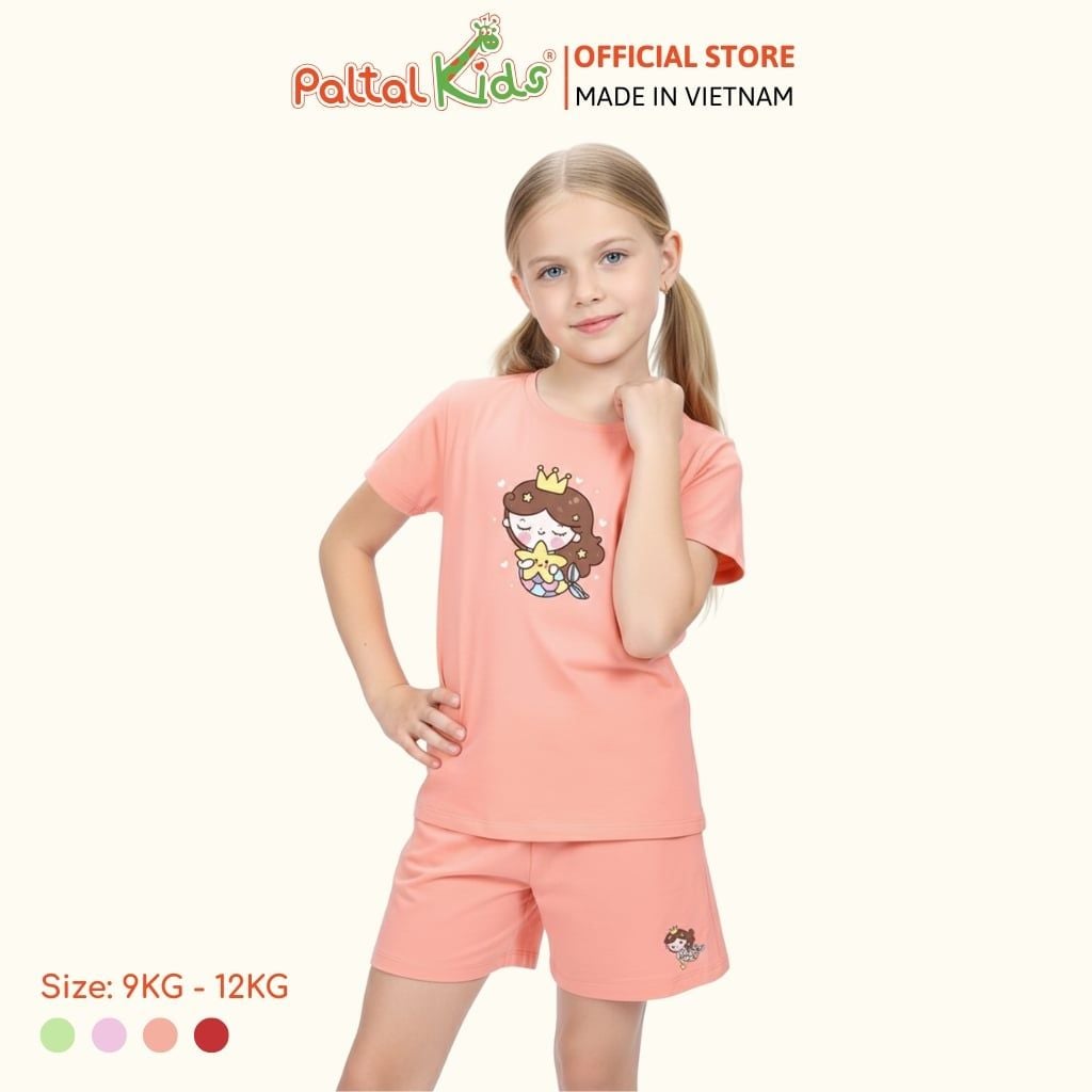 Đồ Bộ Đùi Cơ Bản Cotton Mỹ Bé Gái Cao Cấp - 025 5159 - Size 9