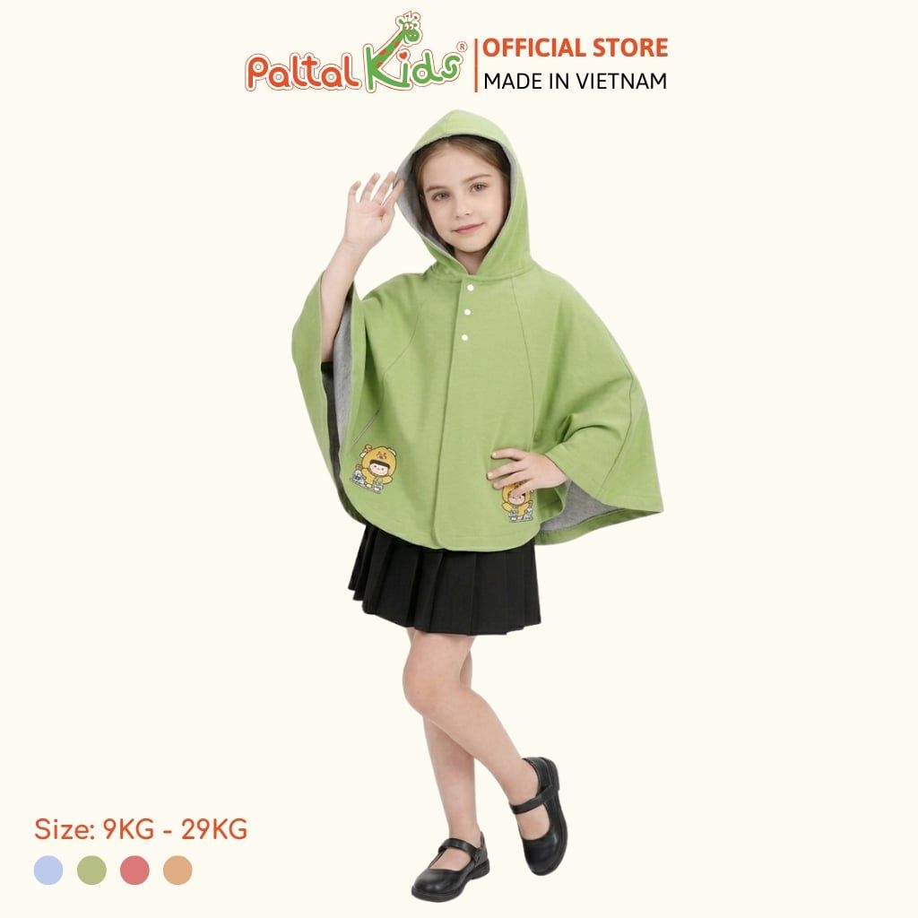 Áo Choàng Cánh Dơi Cotton Melan Bé Gái Cao Cấp - 191 4026